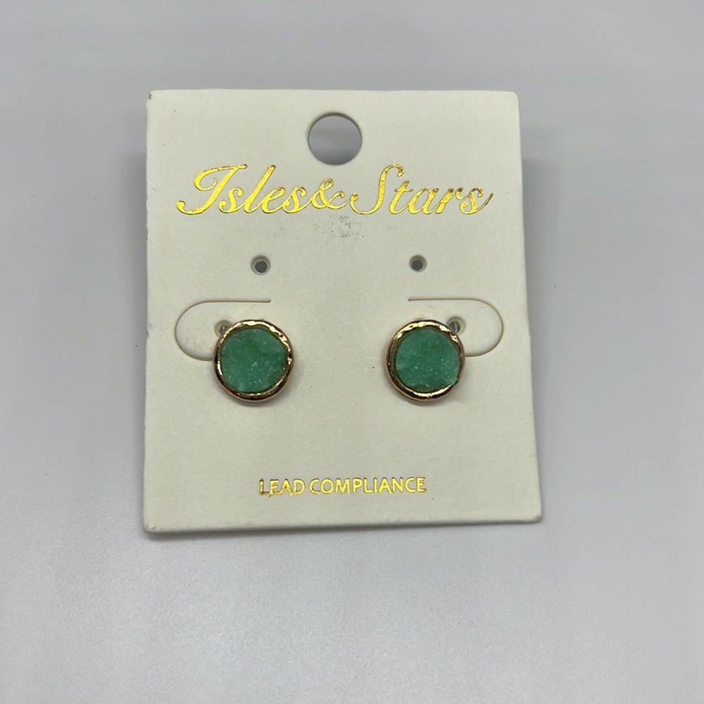 Isles & Stars Druzy like earrings in gold tone setting